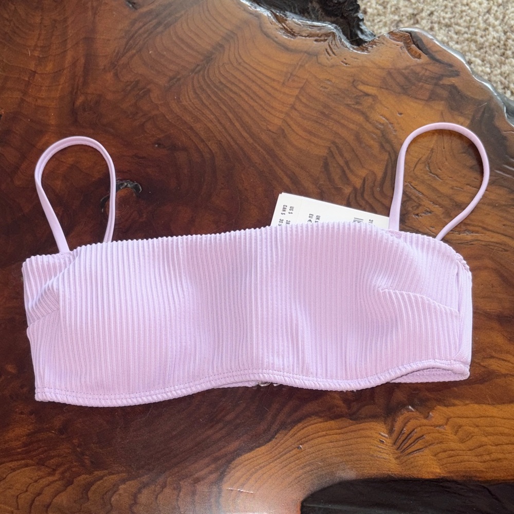 Lilac Ribbed Hollister swim top final price